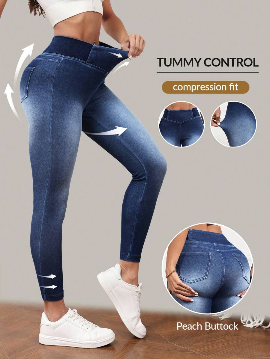 Flexra Jeans casuales y versátiles de cintura elástica y silueta ajustada para mujer