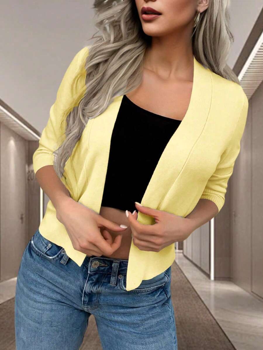 Pariaura Cardigan elegante a maniche corte, tinta unita, adatto per primavera/estate