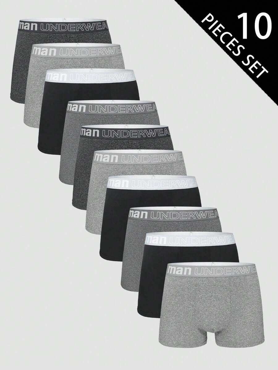 Manfinity Underwear&Sleepwear Basics Mutande da uomo confortevoli e morbide con patch a motivo di lettere, vita elastica