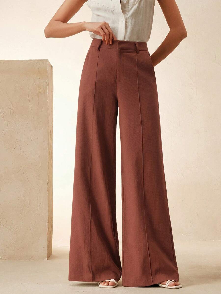 Anewsta Pantaloni versatili e casual moderni di , con effetto lino, adatti per primavera, estate, festival e laurea, per donne