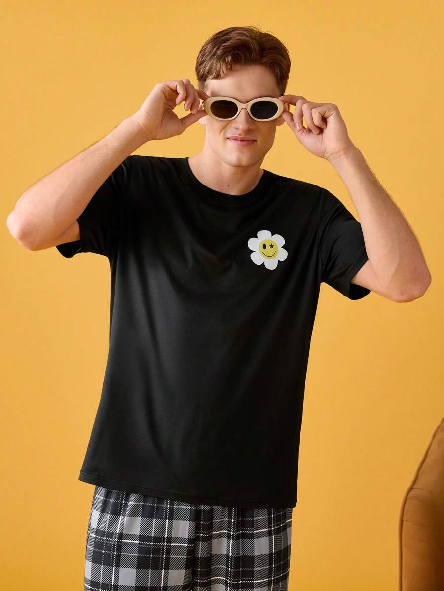 NotGurli Parte superior de pijama casual y básico para hombre