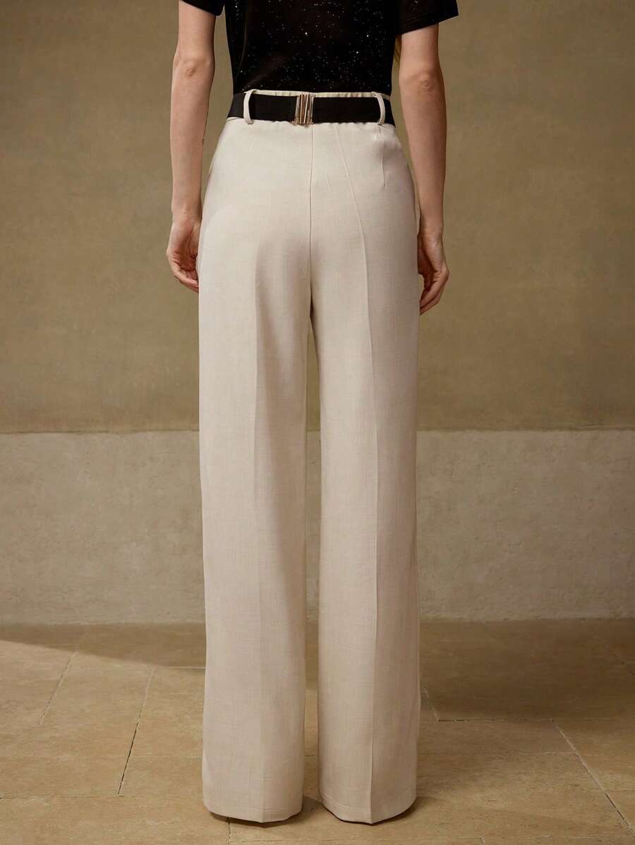MOTF PREMIUM Pantaloni con pince e cintura
