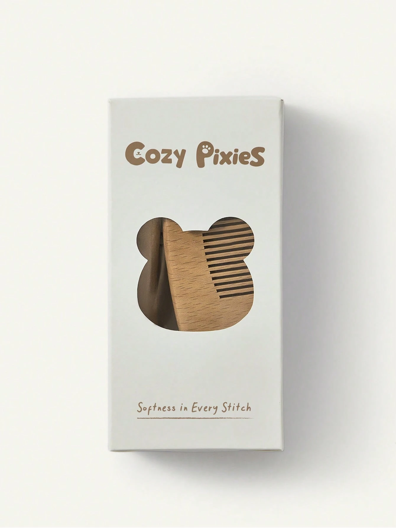Cozy Pixies 3 حبات أدوات العناية بالأطفال مع فرشاة صوف خشبية