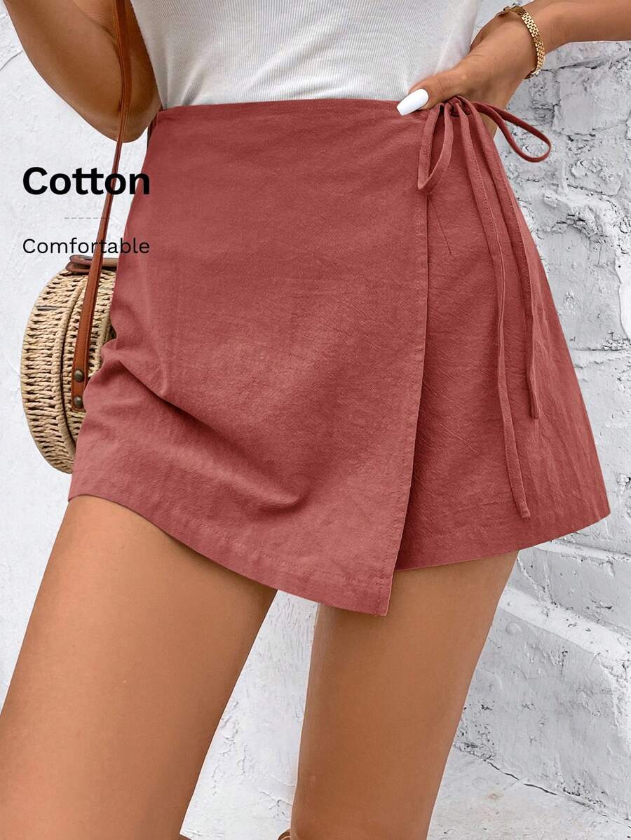 SHEIN Frenchy Spódnica asymetryczna z kokardą i bocznym wiązaniem