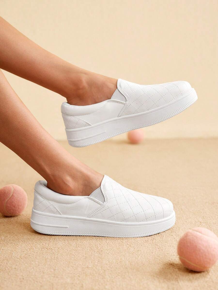 CUCCOO EASI Women's CUCCOO Fashion Perforated Mesh Platform Sneakers In Beige