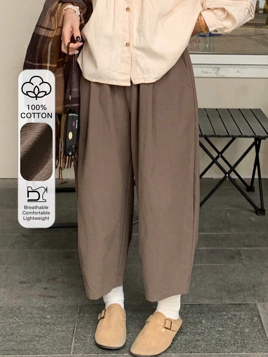 FRIFUL Women's Linen 7/8 Length Crop Pants, Spring/Summer