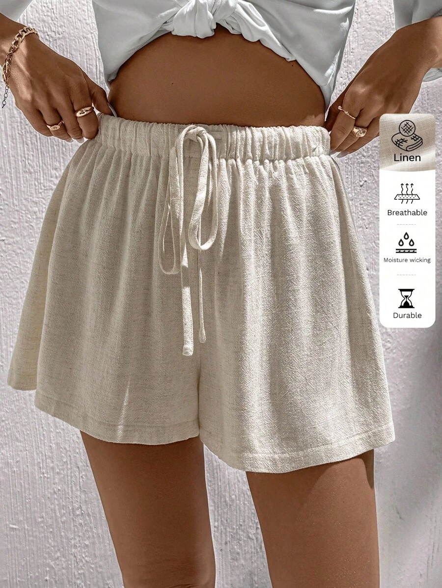 Easowa Leinen Lässig Shorts für Damen, geeignet für Frühling & Sommer