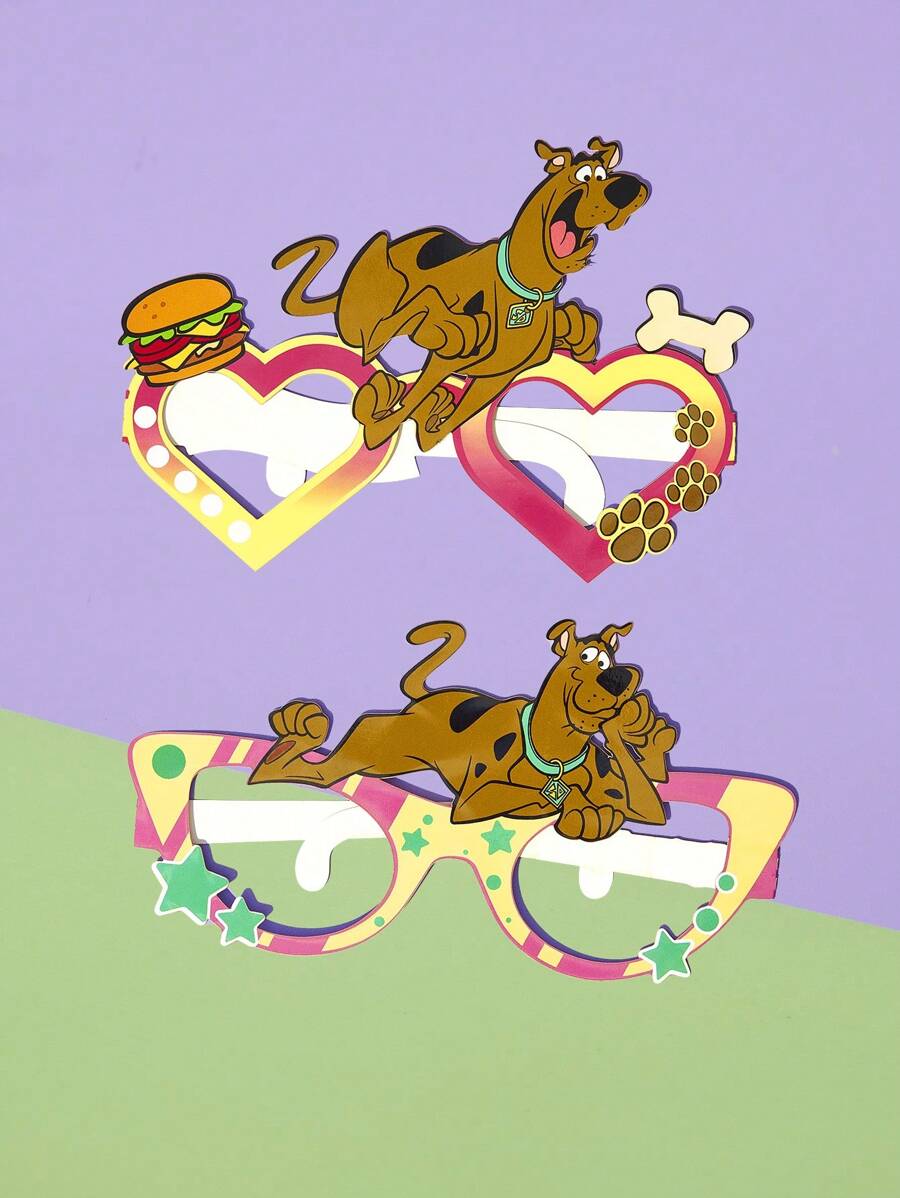 SCOOBY-DOO X SHEIN Lässige, modische Cartoon Hund Muster Brille, geeignet für Partys