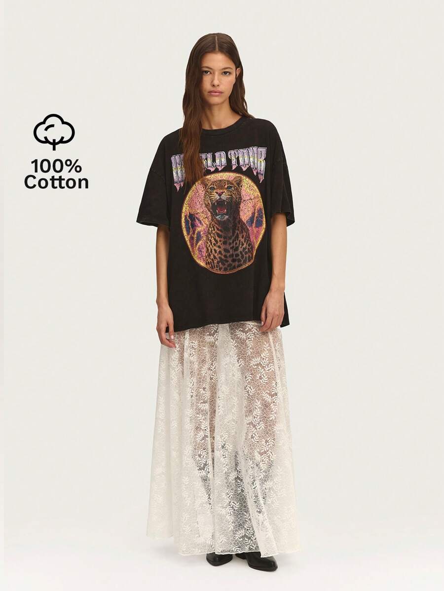 Nöista Camiseta impresa holgada con un ajuste suelto. Una prenda básica para atuendos casuales de primavera y verano.