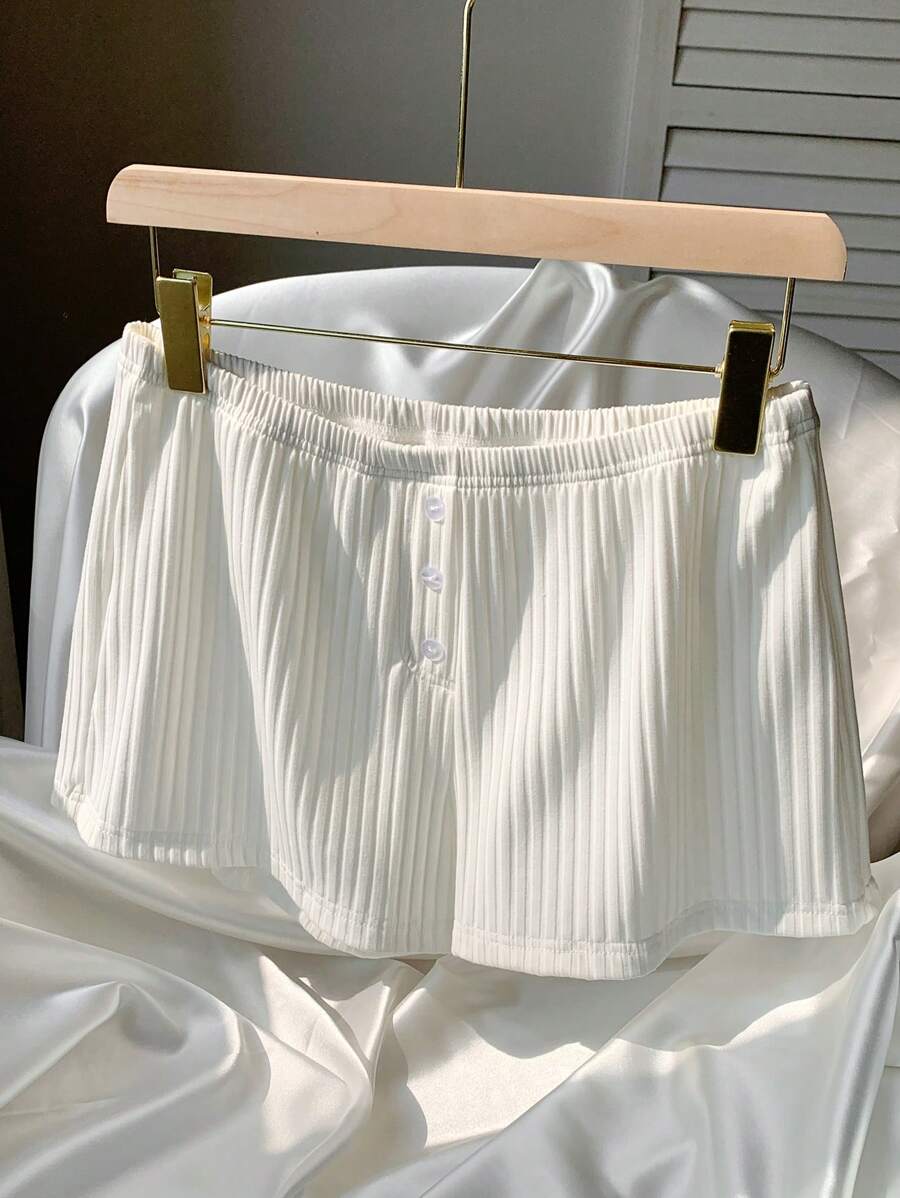 SHEIN EZwear Pantalones cortos minimalistas de color liso y elegante para mujer, aptos para el verano