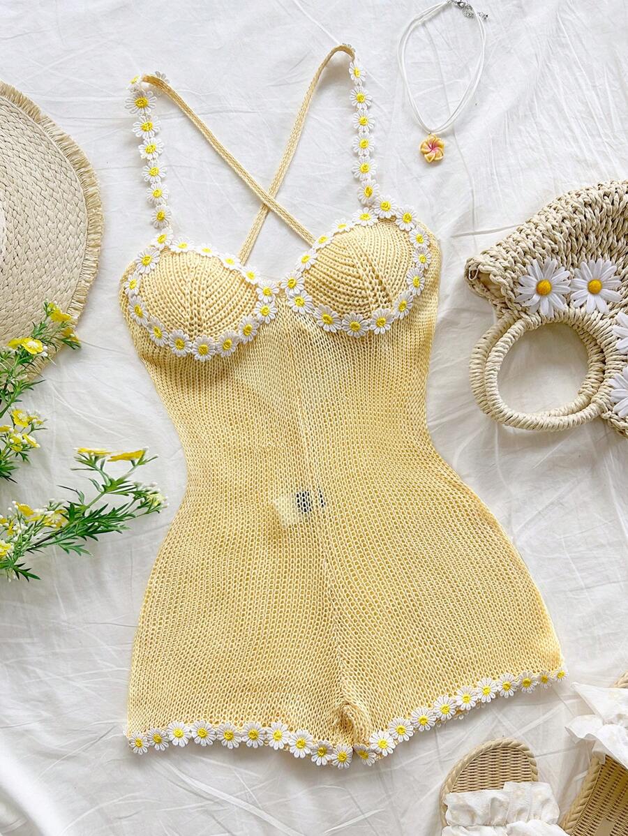Soleia Women's Daisy Sleeveless Jumpsuit Beach Vacation Outfits Spring Summer Outfits For Women Beach West Music Festival Bohemia Boho