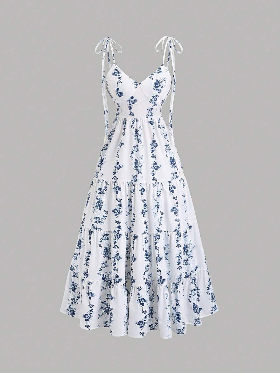 Sweetra Vestito da donna vintage ispirato allo stile francese, con vita stretta, spallina, sexy camisole, adatto per la primavera/estate