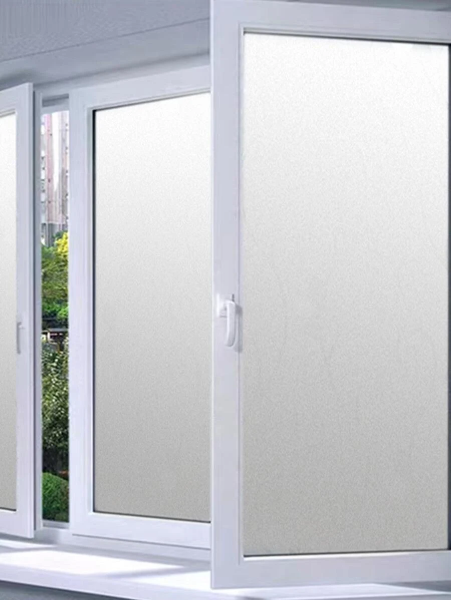 1 rouleau de film décoratif uni, autocollant en verre givré électrostatique PVC pour le confidentialité, pour la maison, les autocollants, les stickers muraux, les décalcomanies vinyles pour la décoration de la maison, articles de décoration de printemps pour rafraîchir votre maison, autocollants de décoration de cadre