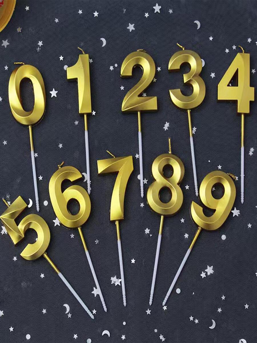 1pc Wax Candle, Creative Number Design Candle For Party Gifts Birthday Graduation