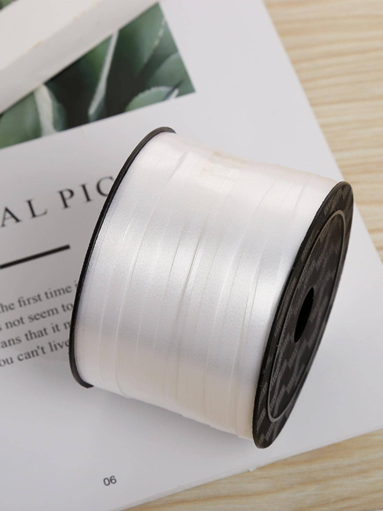 1pc Plain Balloon Ribbon, White Plastic Balloon Tie Strip, For Party Decor,Christmas