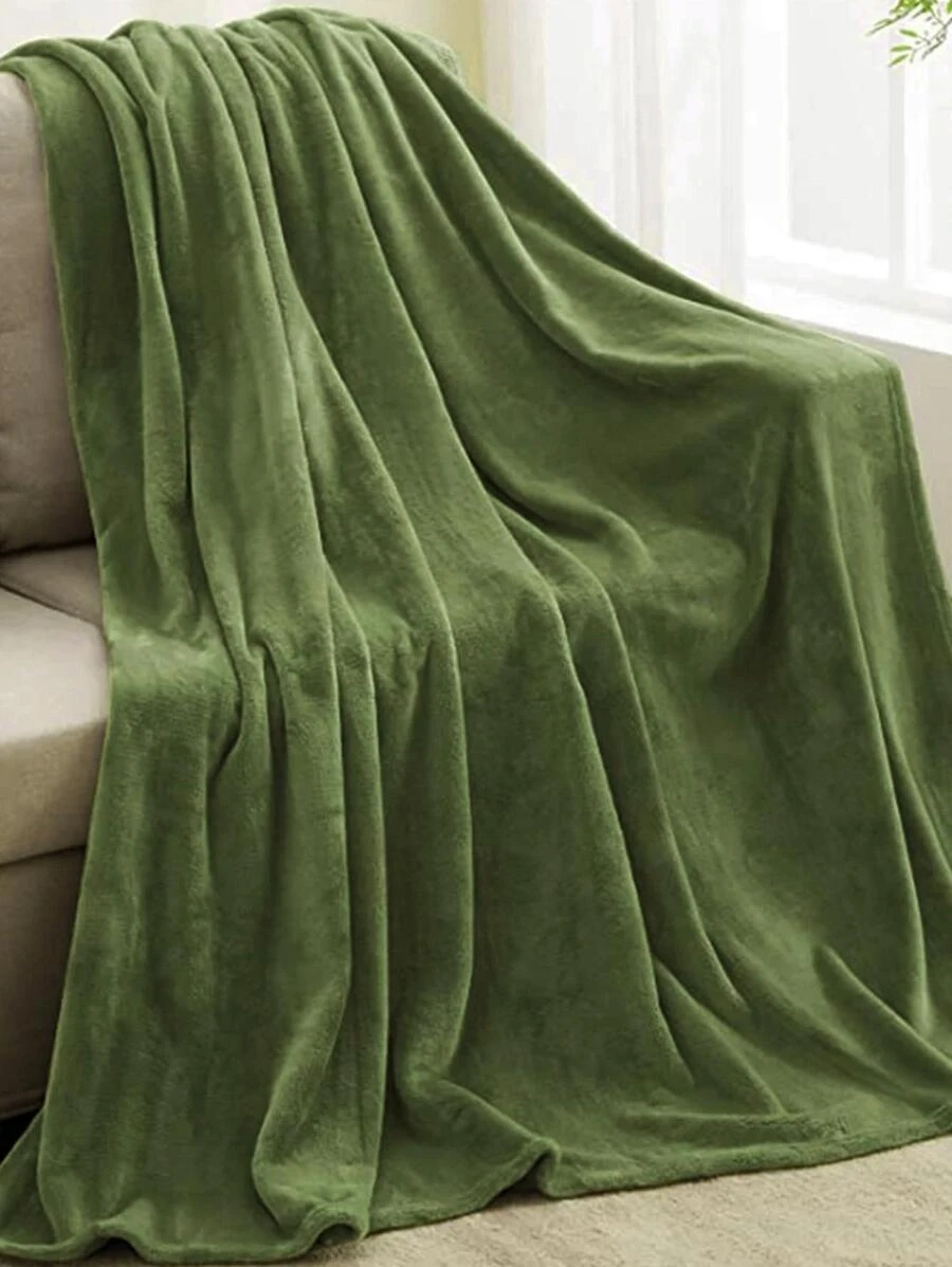 1pc Solid Color Blanket, Minimalist Fabric Blanket For Home