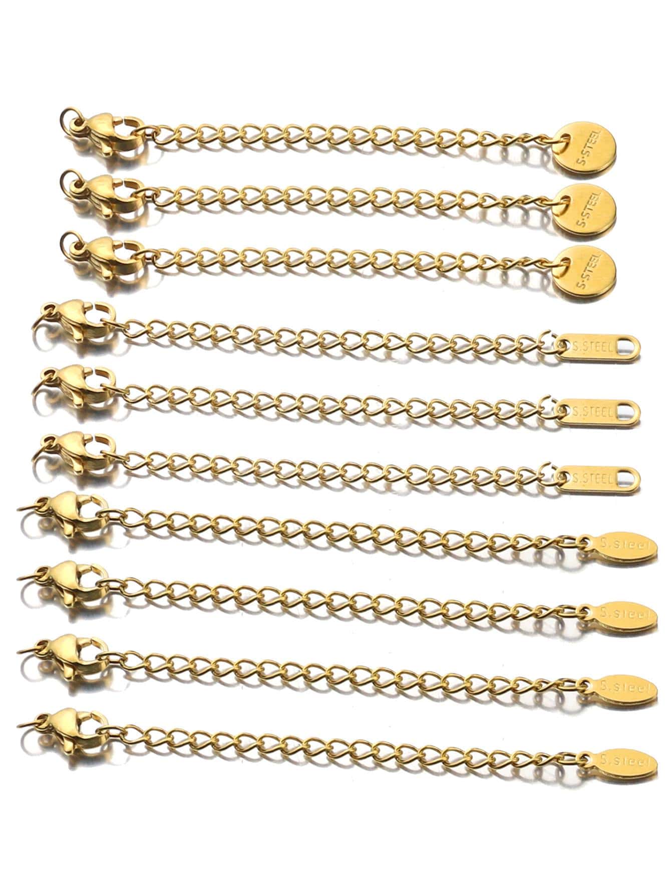 10 Stücke/Set Fashion Edelstahl DIY Erweitert Kette, Für Frauen Für DIY Schmuckherstellung