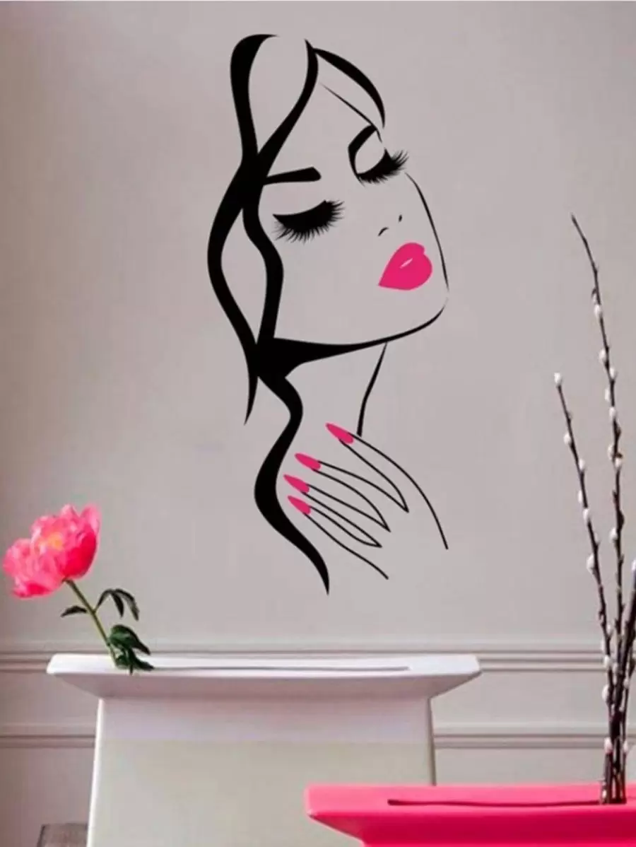 1 pezzo Adesivo murale semplice con figura nera, adesivo in PVC impermeabile rimovibile per decorazione domestica, adesivi, decalcomanie murali, decalcomanie in vinile per decorazioni domestiche, elementi decorativi primaverili per rinnovare la tua casa, adesivi decorativi per cornice