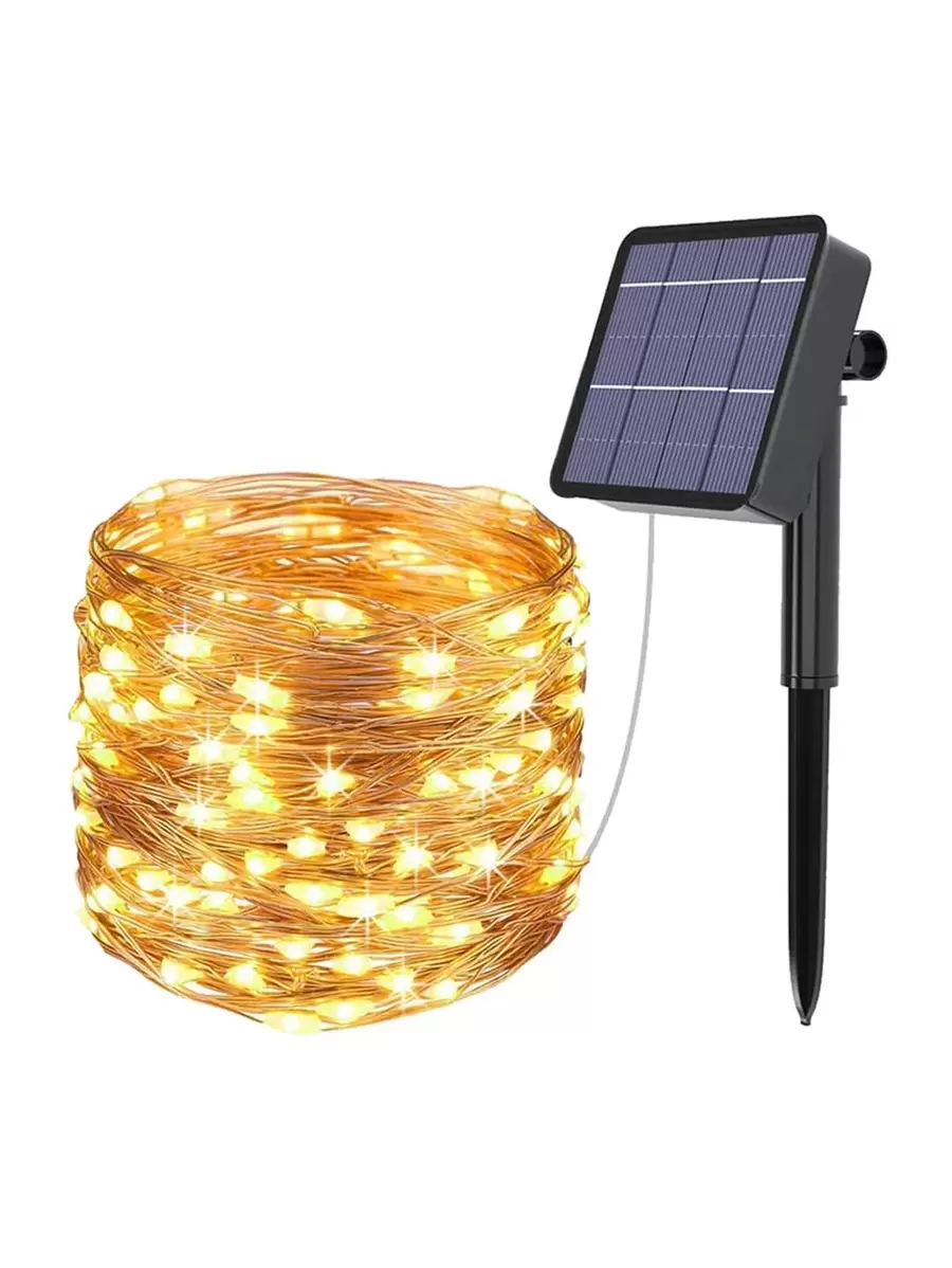 1 pieza aleación de cobre Cuerda solar Luz de tira para exterior