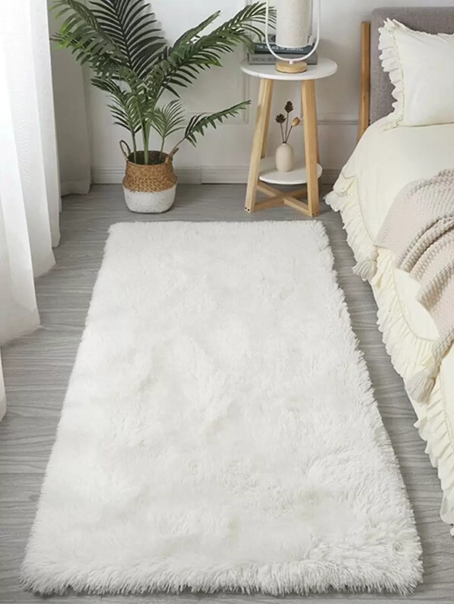Soft Long Rug For Bedroom Living Room White Plush Fluffy Bedside Rug Shag Fluffy Rug Carpet Non Shedding For Nursery Children Kids Girls Room Home Decorative ,Room Decor