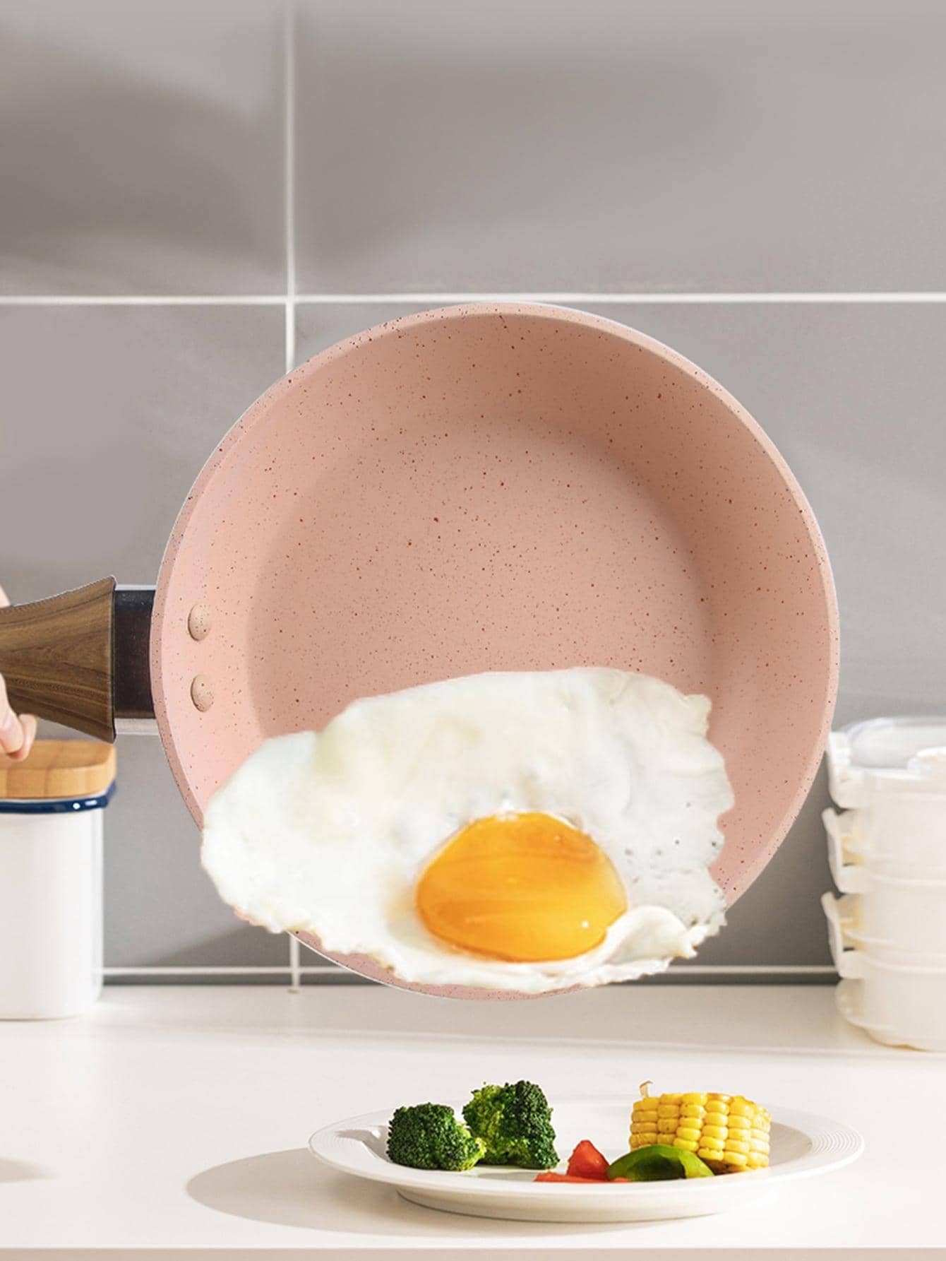 1pc Aluminum Pan, Minimalist Solid Round Frying Pan For Kitchen Seafood Boil