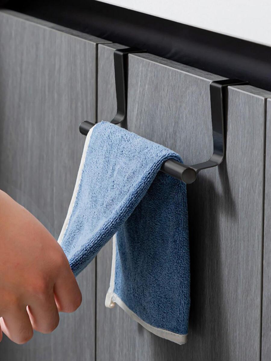 1pc Retractable Hanger, Towel Rack, Rag Rack, Shelf Hanger, Cabinet Door Hanging Organizer, Towel Stand Rack, Stainless Steel Bathroom Towel Holder, Kitchen Accessories