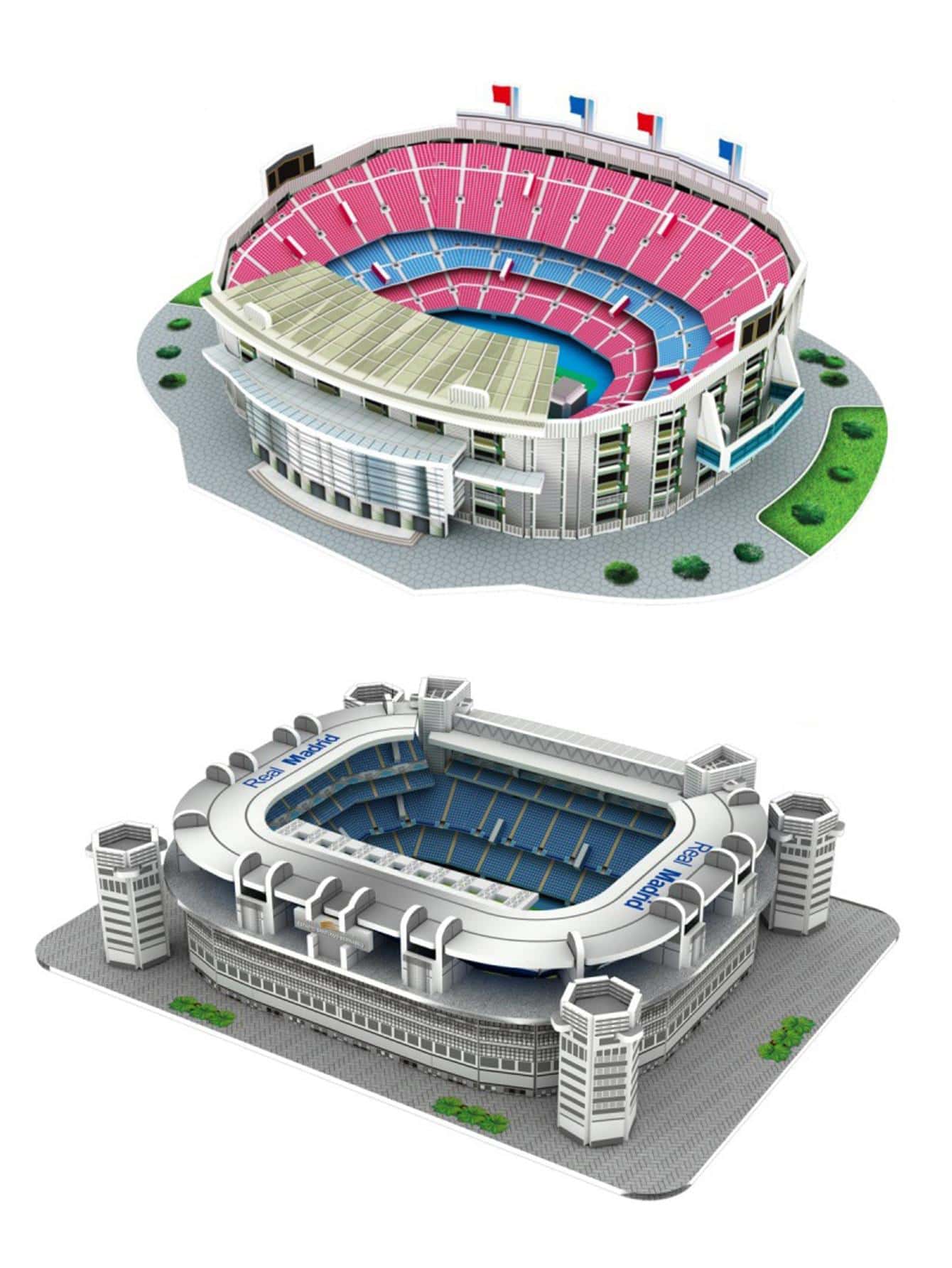 Kit De Construcción De Rompecabezas De Modelo De Estadio De Fútbol 3d Diy Para Adultos, Liga Española De Fútbol, Juguete Coleccionable