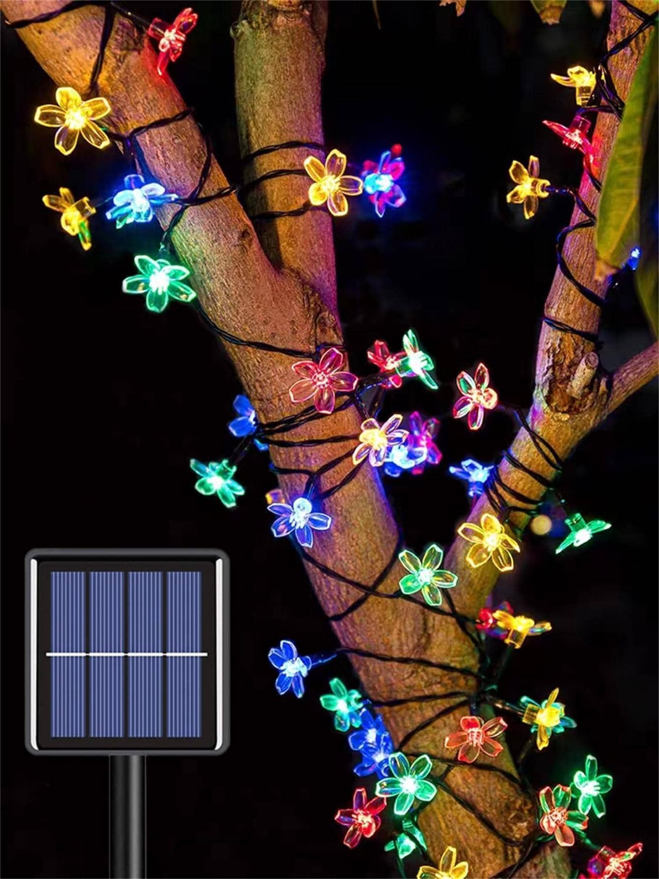 1pc 20/30/50/100 LED 5/6.5/7/12m Sakura Solar Powered Outdoor String Lights Fall Decor House Decor Outdoor Decor