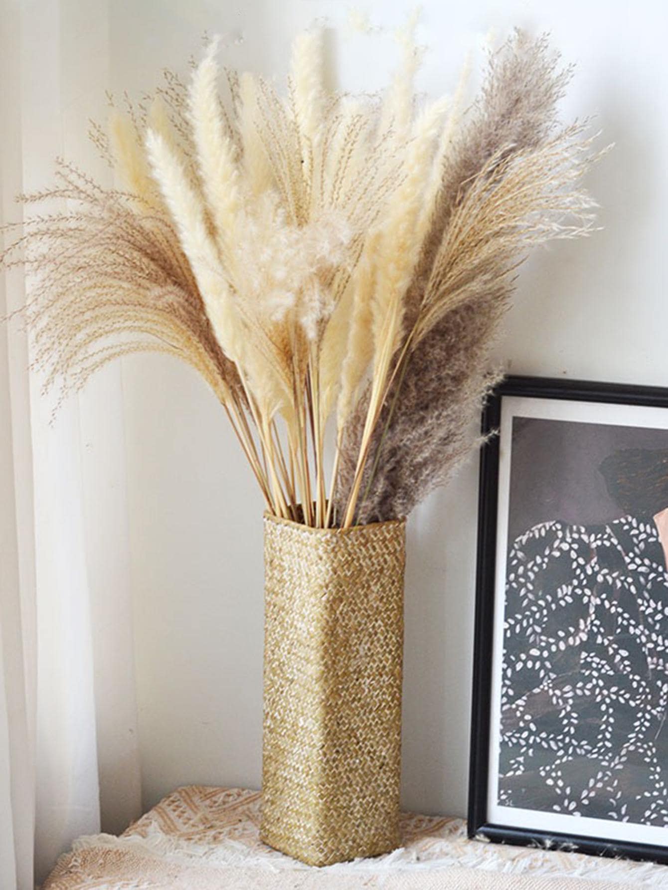 1pc Straw Flower Vase, Vintage Vase For Flower For Home Decor