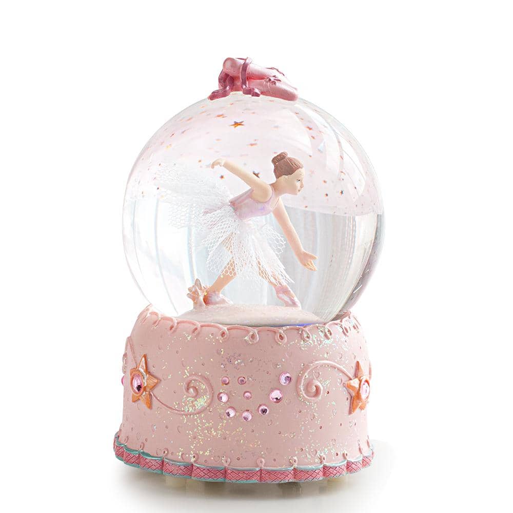 LOVE FOR YOU Gift Wrapped Music Box Ballet Dancer Color Changing LED Light Musical Ballerina Snow Globe for Baby Girls Kids Women Mom Daughter Granddaughter Friends Female Birthday