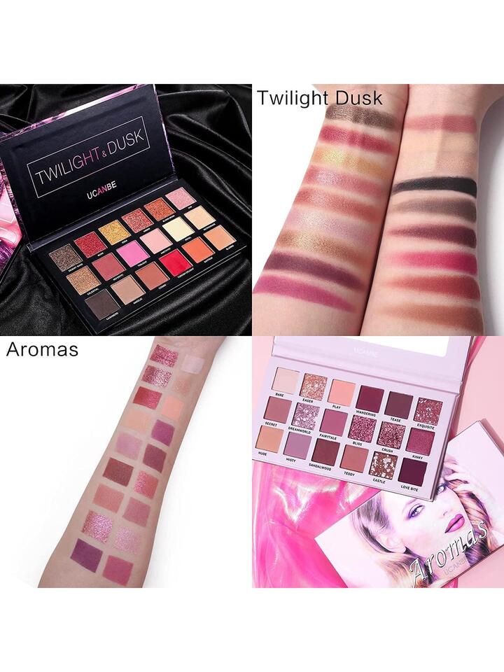 Ucanbe Twilight Dusk Aromas Nude Eyeshadow Palette Makeup Set Matte Shimmer Glitter Pressed
