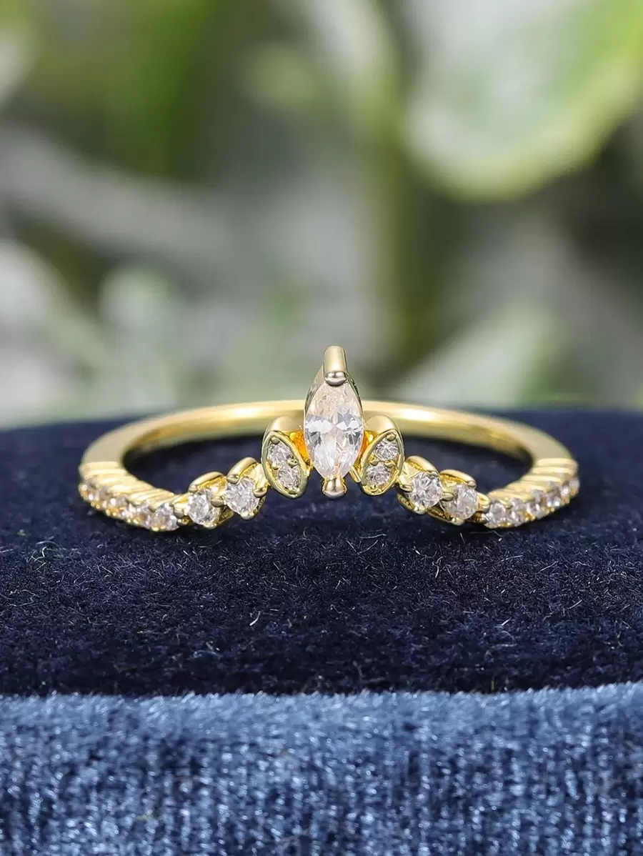 1pc Exquisite Cubic Zirconia Decor Silver Ring For Women For Daily Decoration