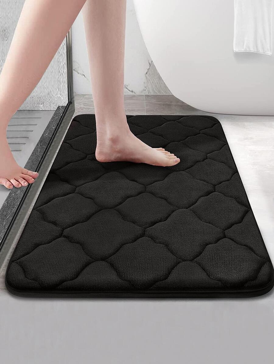 1 pièce Tapis de bain en velours de corail, tapis de sol de salle de bain super doux antidérapant, absorbant l'eau et lavable en machine. Utilisé pour le sol de la salle de bain, convient pour le paillasson, le salon, la chambre, la cuisine. Décoration de salle de bain, tapis de bain, tapis d'extérieur, paillasson, décoration d'automne, accessoires de salle de bain, rentrée scolaire