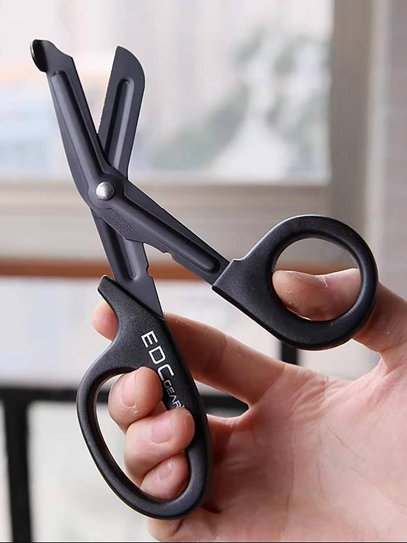 1pc Black Stainless Steel Medical Rescue Scissors, Trauma Gauze First Aid Shears, For Outdoor Back To School,Back To School,School Supplies