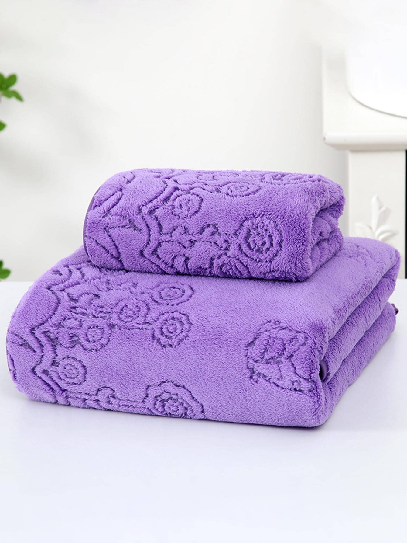 1pc Floral Pattern Bath Towel Or Towel Modernist Fabric Bathroom Towel 