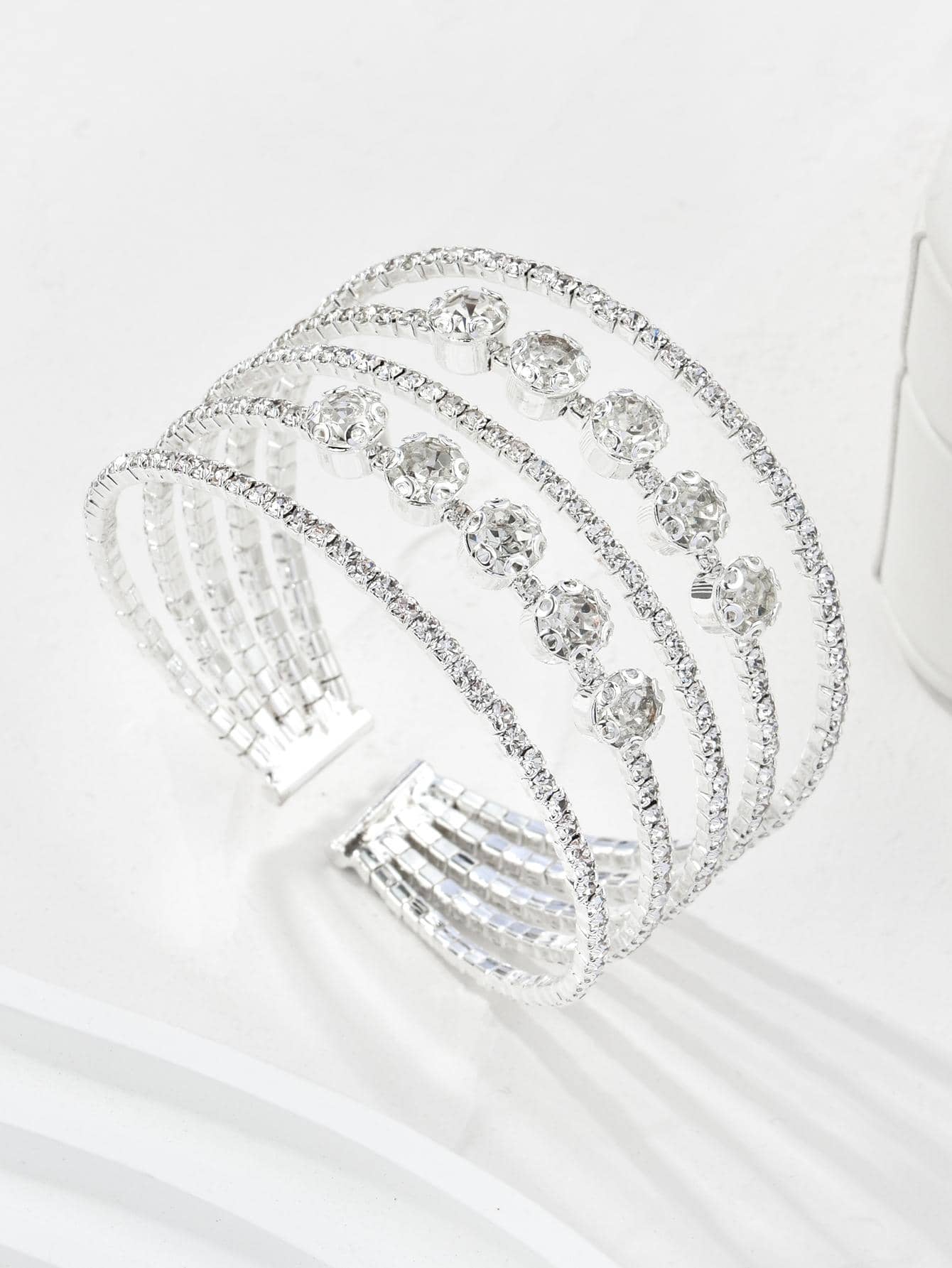 5 peças de pulseiras de punho de strass elegantes da moda, acessórios de casamento nupcial