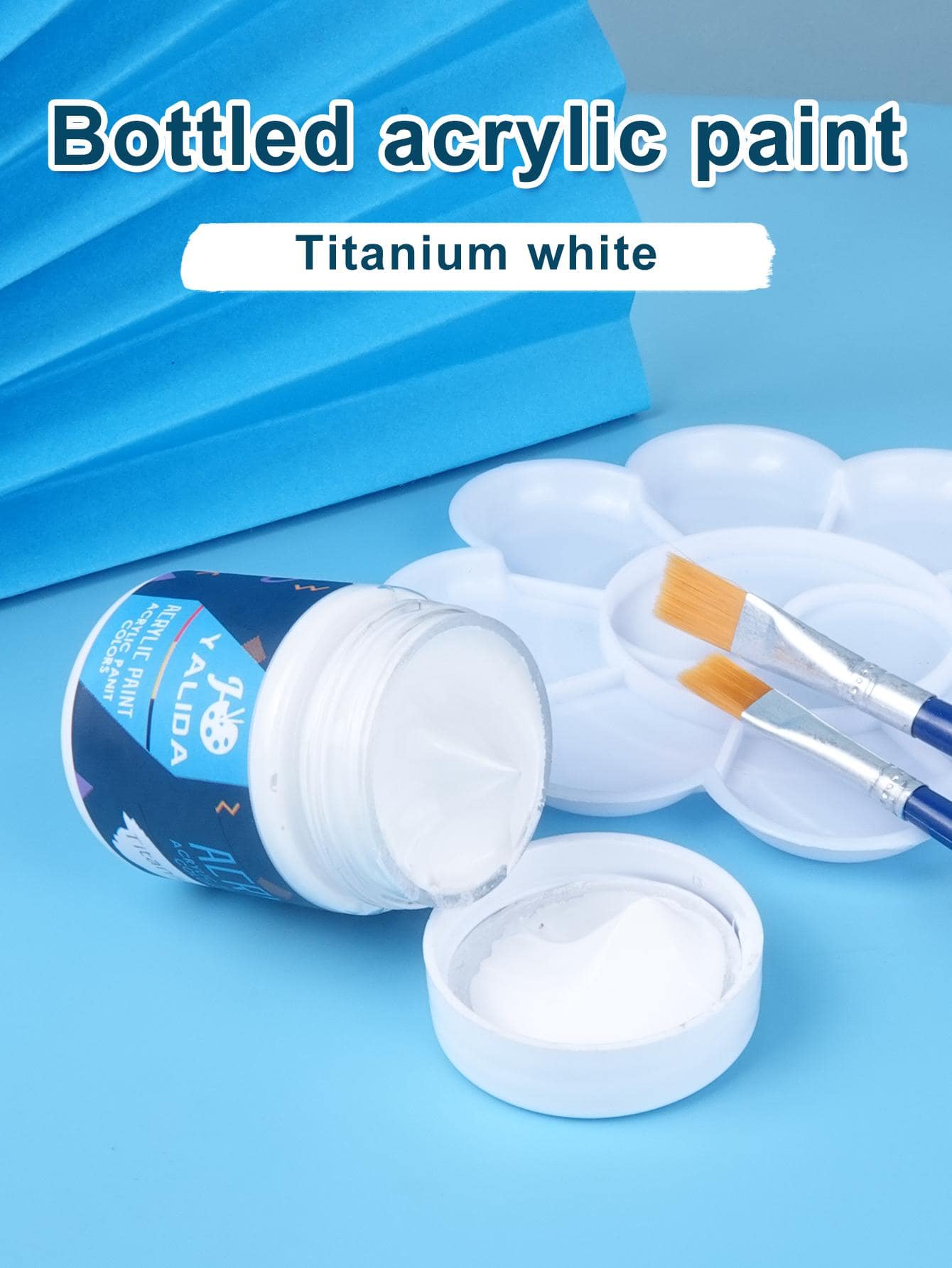 1 pièce Peinture acrylique blanche 50 ml, peinture d'art professionnelle imperméable pour la peinture, la rentrée scolaire, la fête des mères, cadeau pour maman