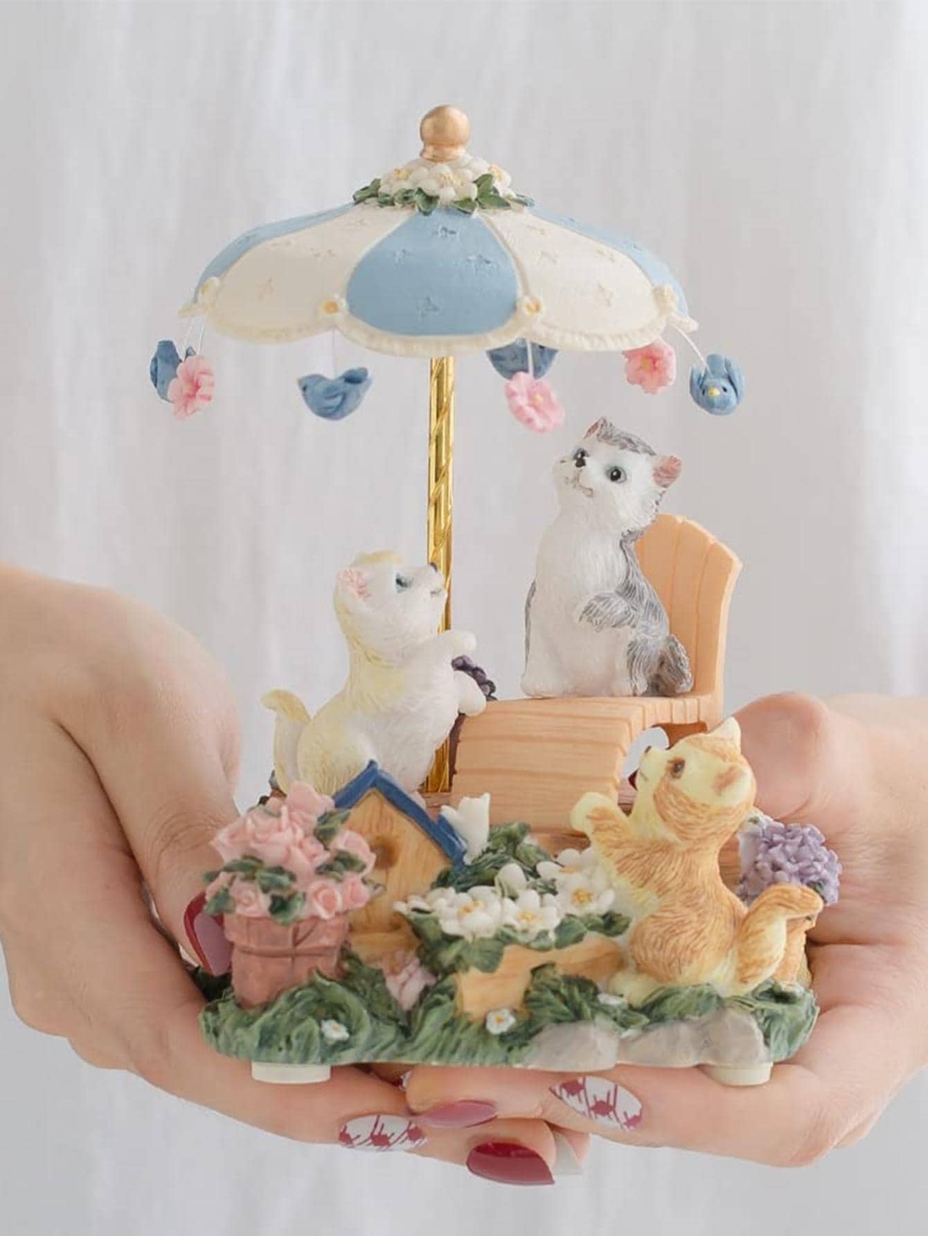 LOVE FOR YOU Gift Wrapped Music Box Cat Lovers Garden Musical Decorations for Baby Girls Sister Daughter Granddaughter Mom Grandma Women Friends Female Anniversary Birthday