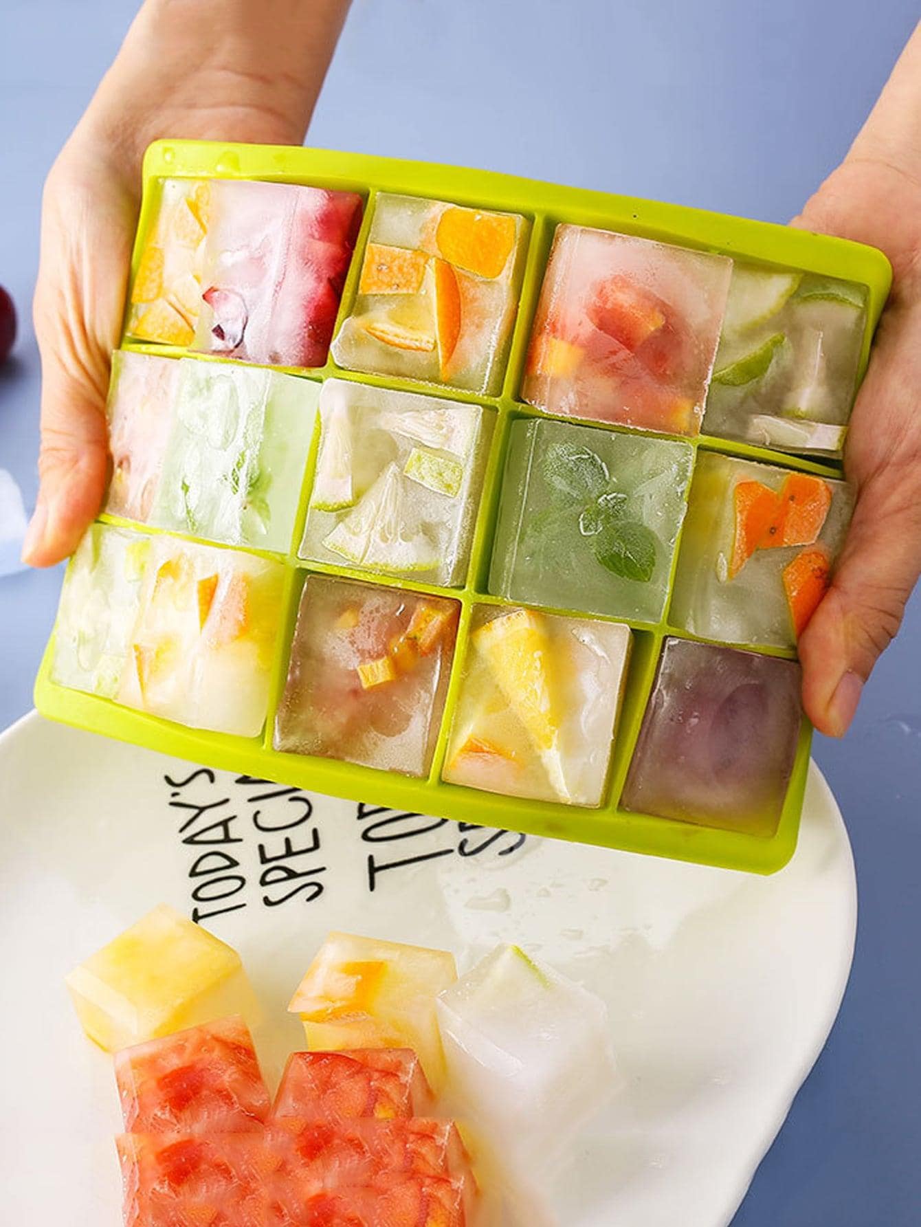 1pc Silicone Ice Mold, Minimalist Plain Multi-grid Ice Cube Mold For Home