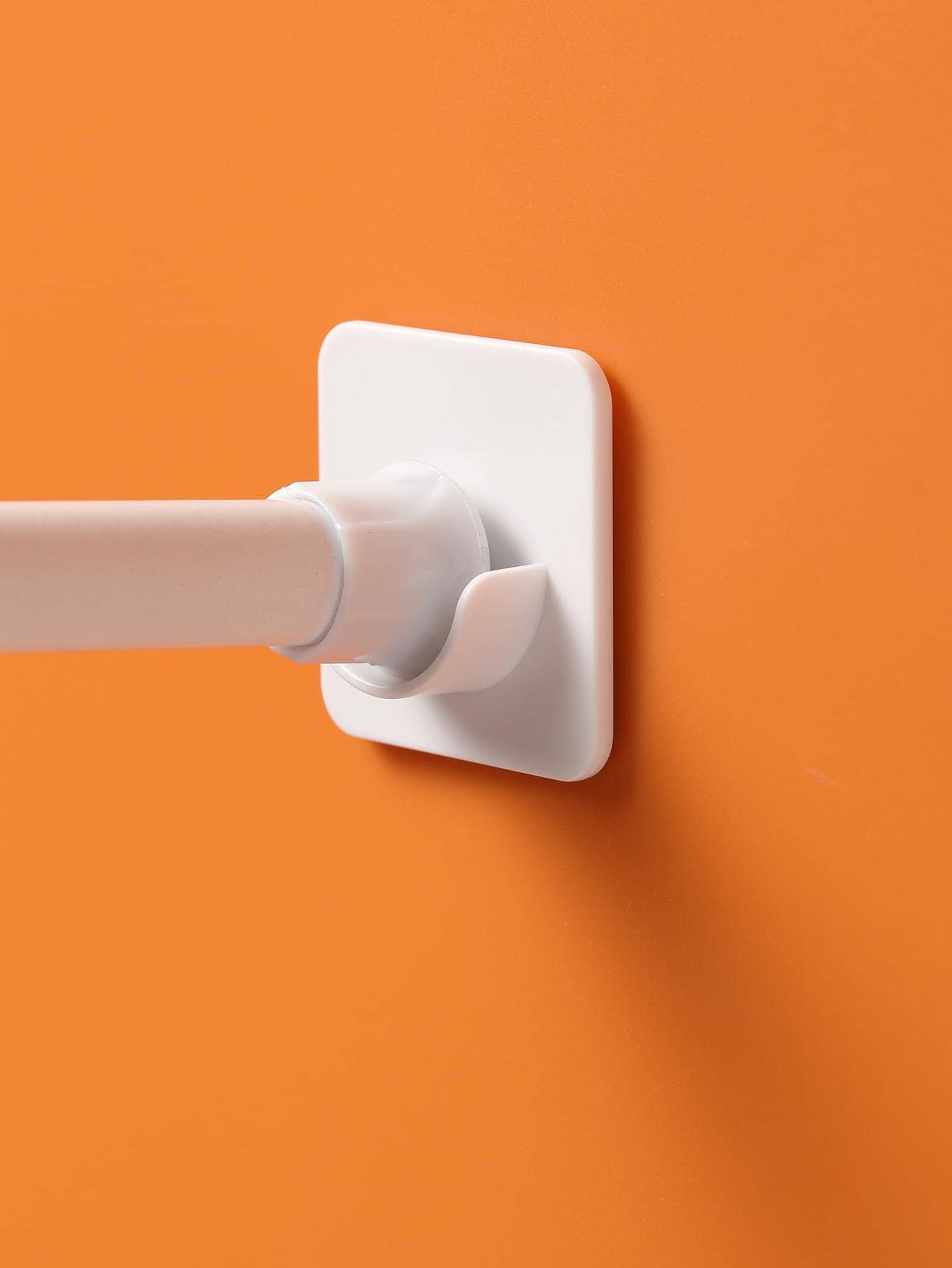 2 Peças Suporte Sólido para Barra de Cortina de Chuveiro, Suporte de Barra de Cortina Moderno de ABS Sem Perfuração para Decoração de Banheiro Doméstico, Decoração de Outono, Acessórios de Banheiro, Volta às Aulas