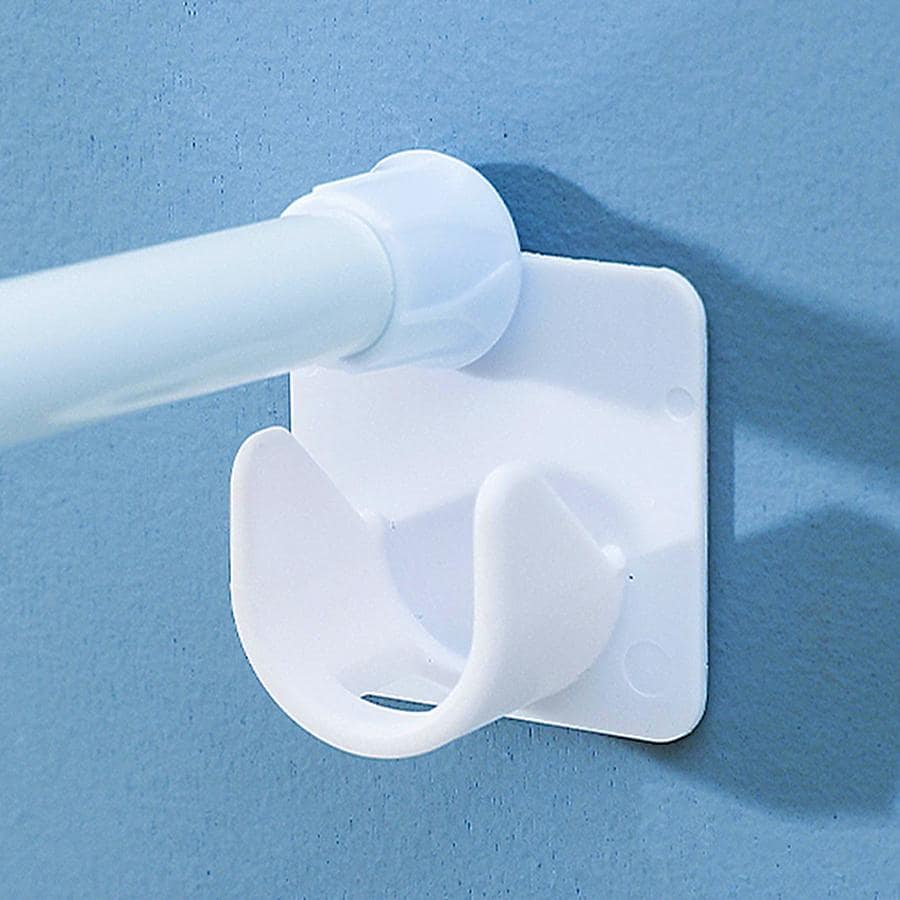 2 Peças Suporte Sólido para Barra de Cortina de Chuveiro, Suporte de Barra de Cortina Moderno de ABS Sem Perfuração para Decoração de Banheiro Doméstico, Decoração de Outono, Acessórios de Banheiro, Volta às Aulas