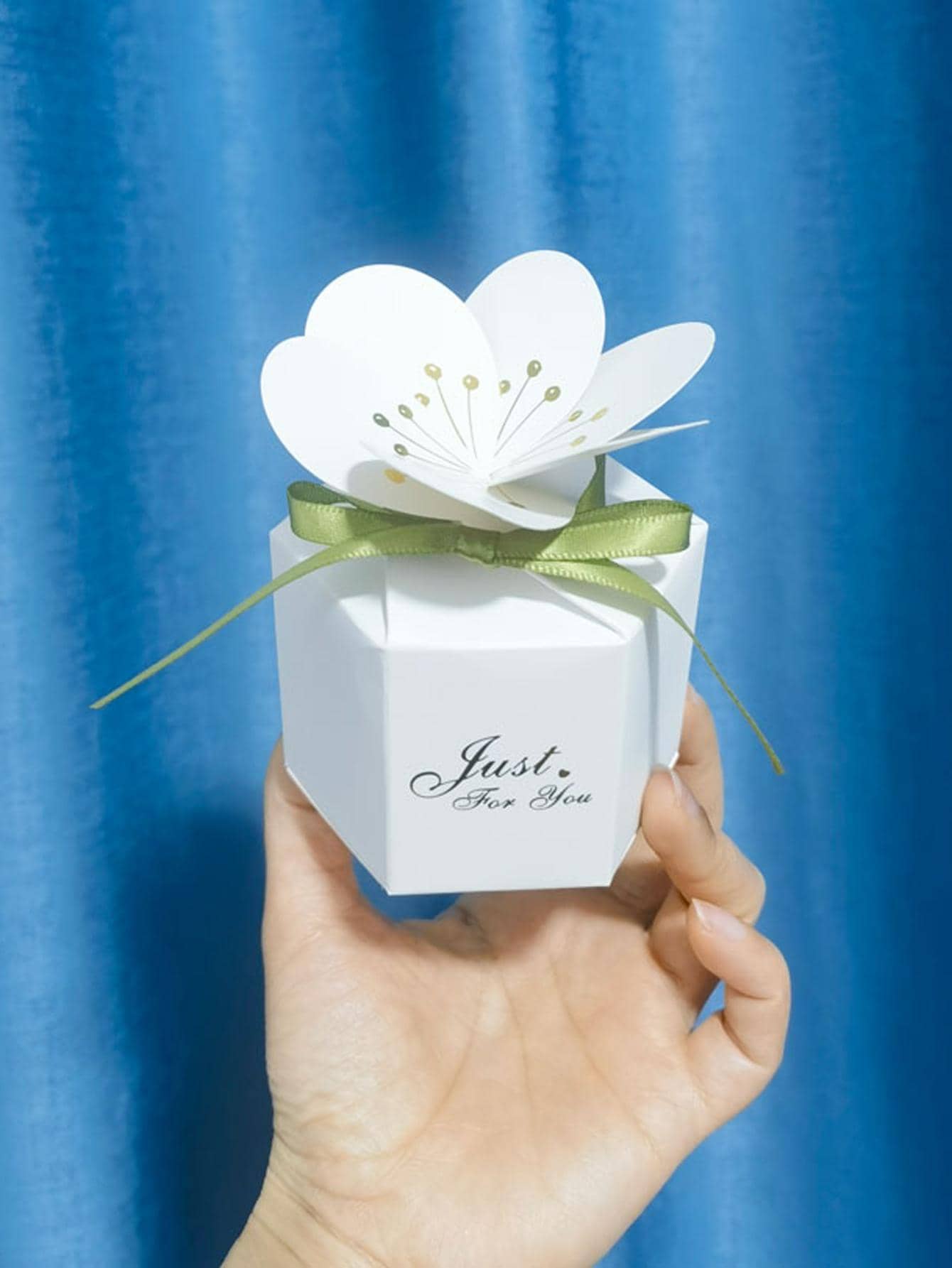 10 pièces Boîte-cadeau avec décor floral et slogan graphique