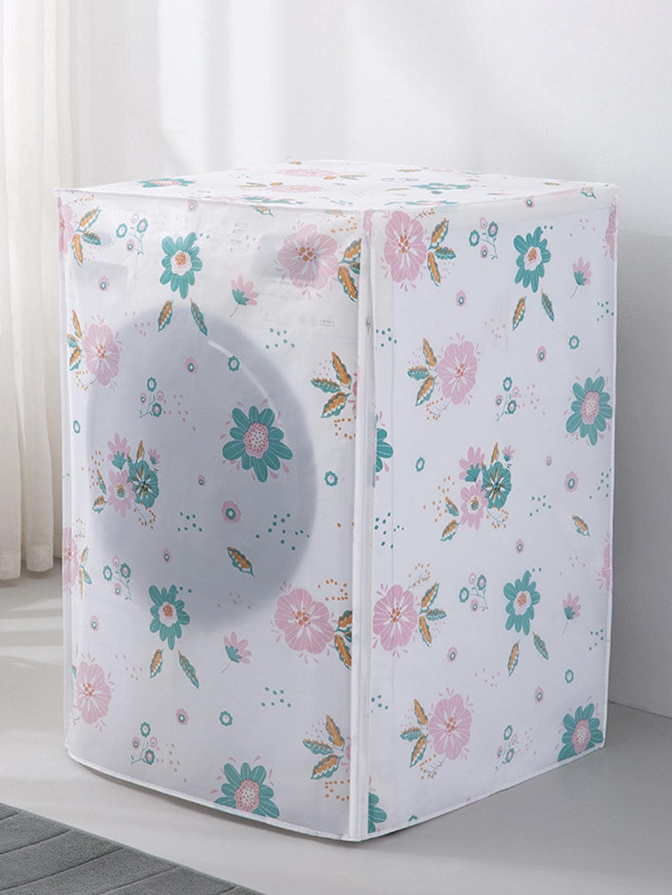 1 pezzo Copertura per lavatrice, coprilondatrice con motivo floreale moderno per uso domestico, borsa, organizer, contenitore