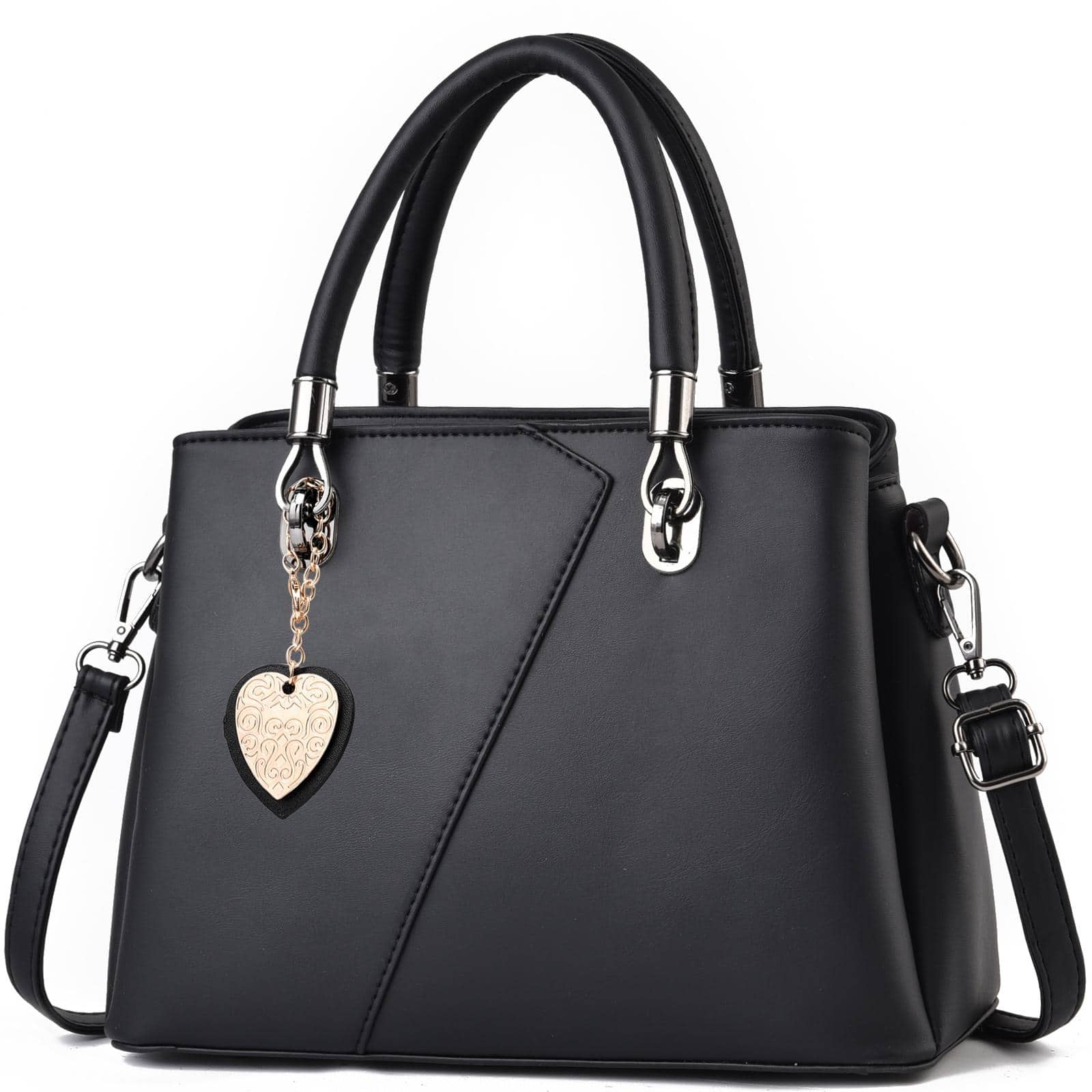 I IHAYNER Womens Leather Handbags Purse Top-handle Bags Contrast Color Stitching Totes Satchel Shoulder Bag for Ladies