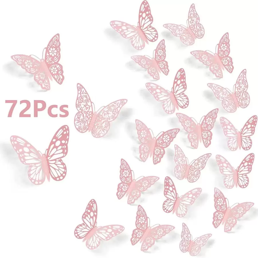 72 pièces Autocollant papillon 3D creux, Décalcomanie papillon pour décoration, Autocollants, Sticker mural, Décalcomanie vinyle pour décorations de la maison, Articles de décoration de printemps pour rafraîchir votre maison, Autocollants de décoration Rama Cadeaux Anniversaire Remise des diplômes