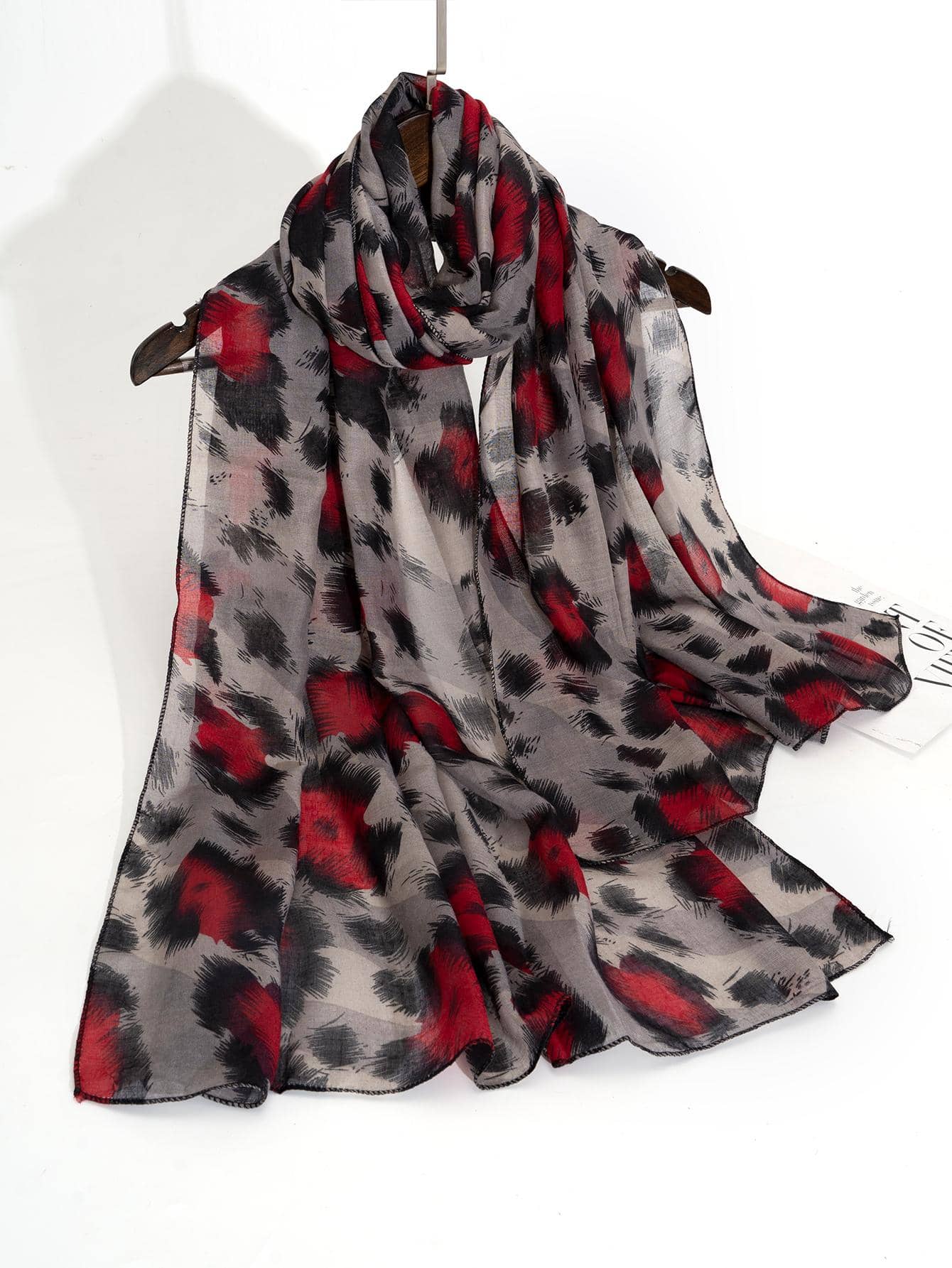 Boho 1pc Women's Printed Woven And Linen Scarf In Style, Suitable For Daily Wear Accessories Women Leopard Print