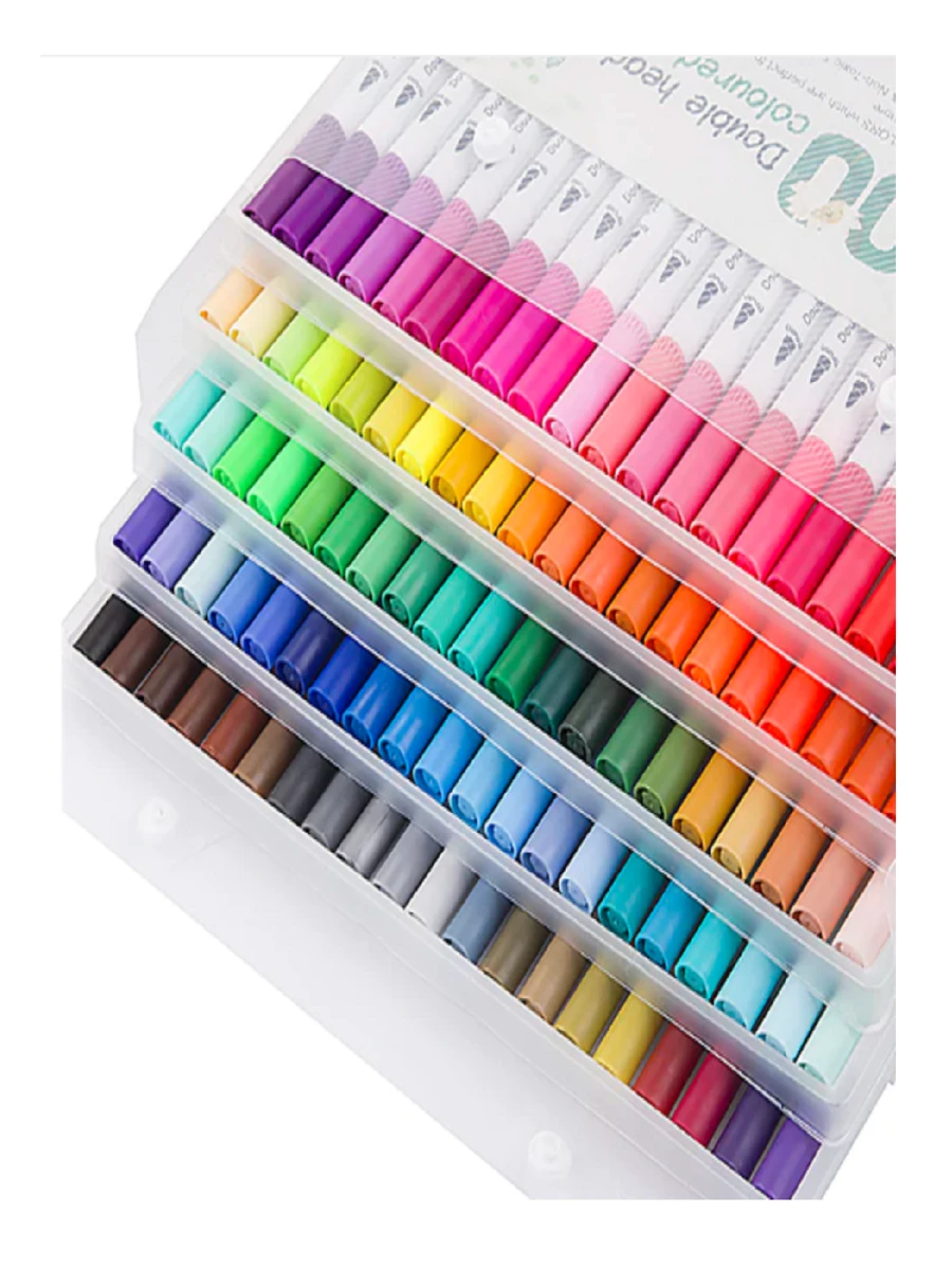 48 Plumones Punta Pincel y punta rotulador (doble punta) Base Agua Colores Rotulador 1221-18