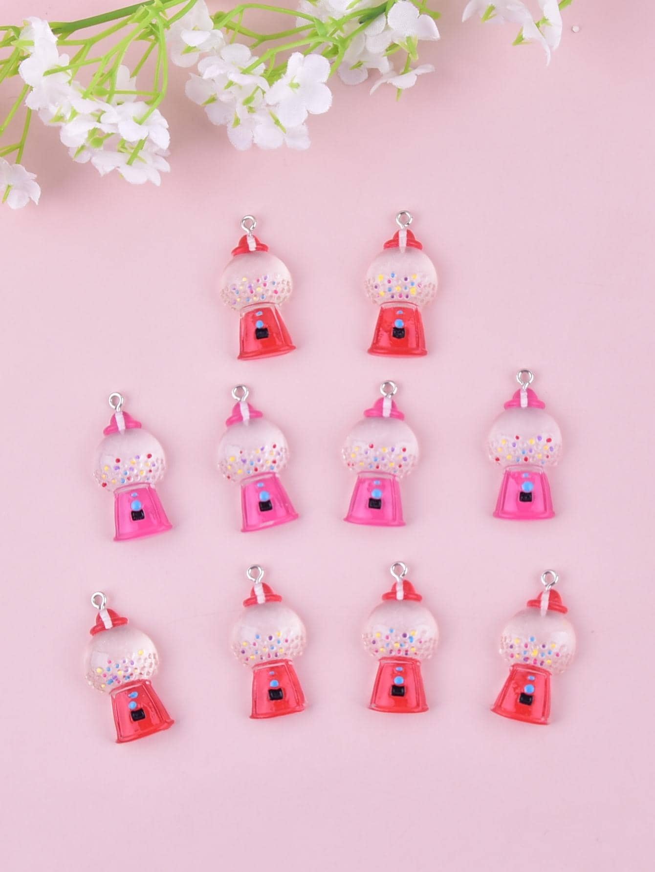 Mix Color 10pcs/Set Play Maching Resin Charms Pendant For DIY Earring Jewelry Design