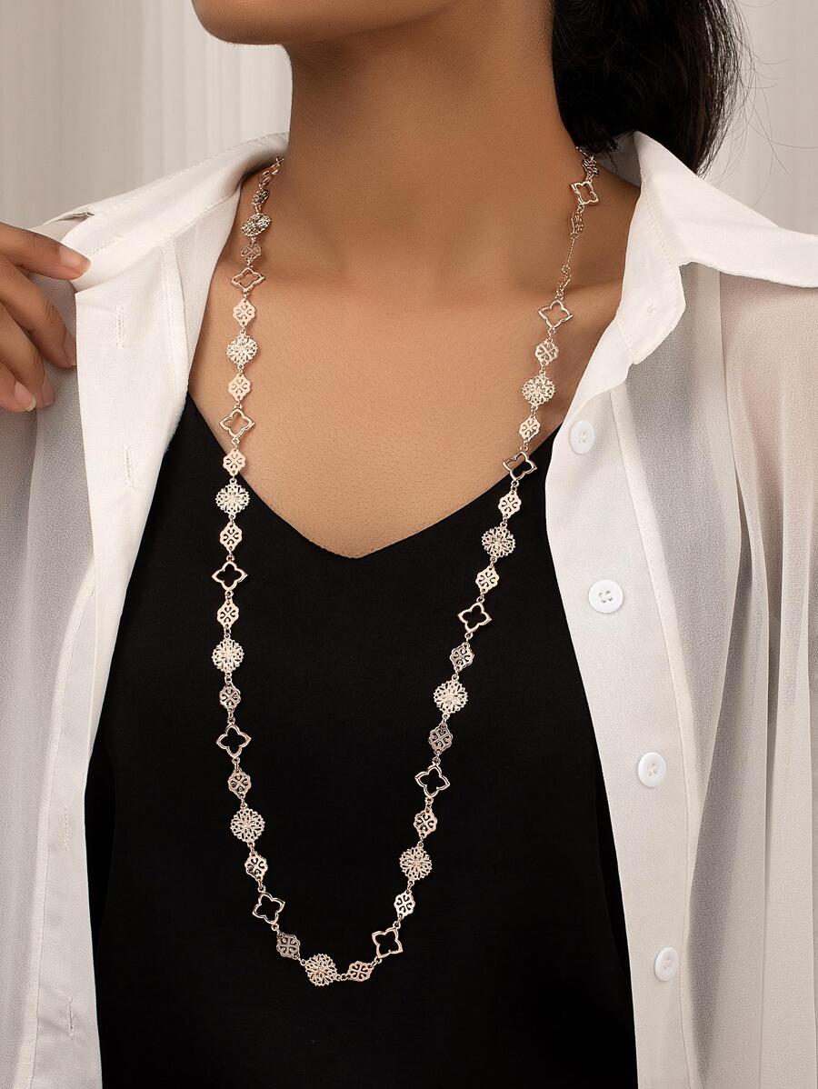 Flower Decor Long Necklace Valentines,Mom,Mother,Mother's Day,Gift