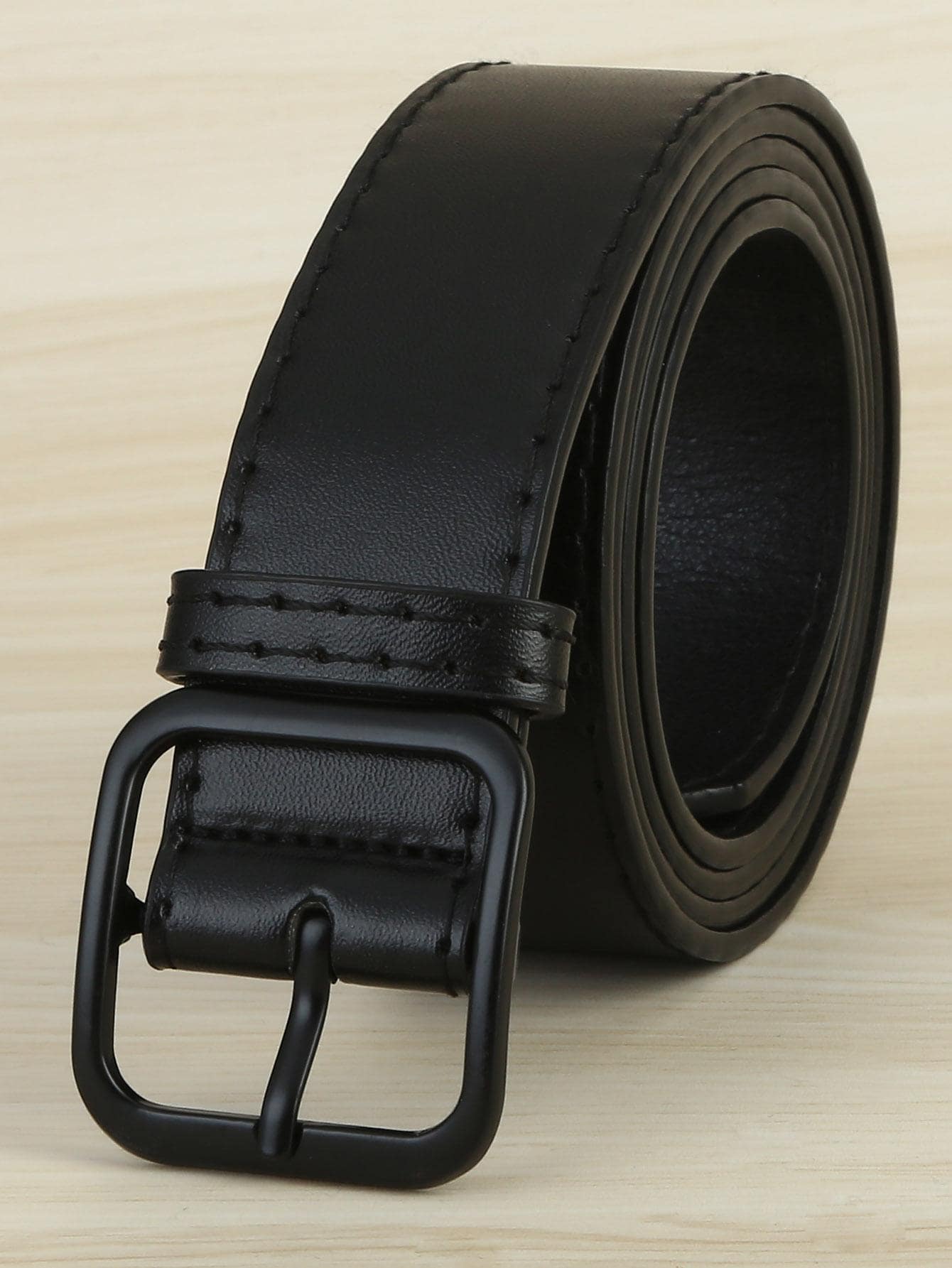 1pc Men's Square PU Fashionable Buckle Belt, Simple Casual Leather Beltcasual, Business, Boyfriend Husband Father Dad Men Gift, Daily Wear, Fashion, Teen, Outdoor, Vacation, Athletic, Travel, Street, Boho, Vintage